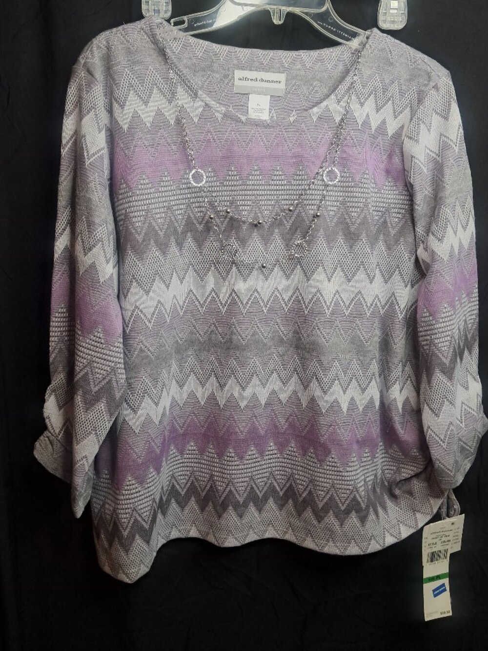 Alfred Dunner Chevron Knit Top